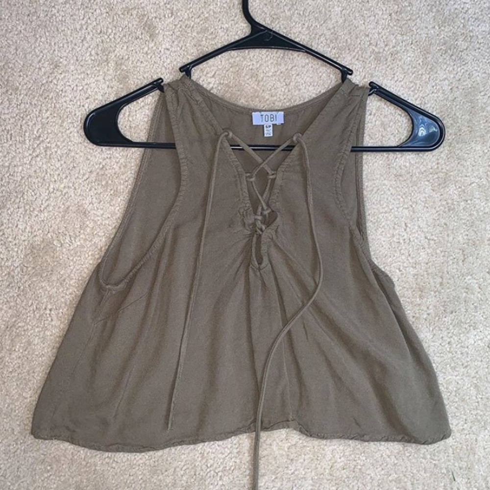 Green Tobi Crop Tank